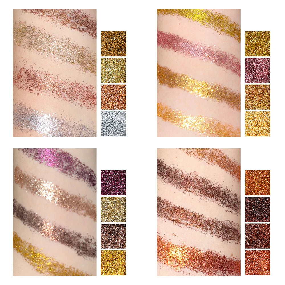 16-Color Glitter Shimmer Eyeshadow Palette | Waterproof Eyeshadow Palette QXL