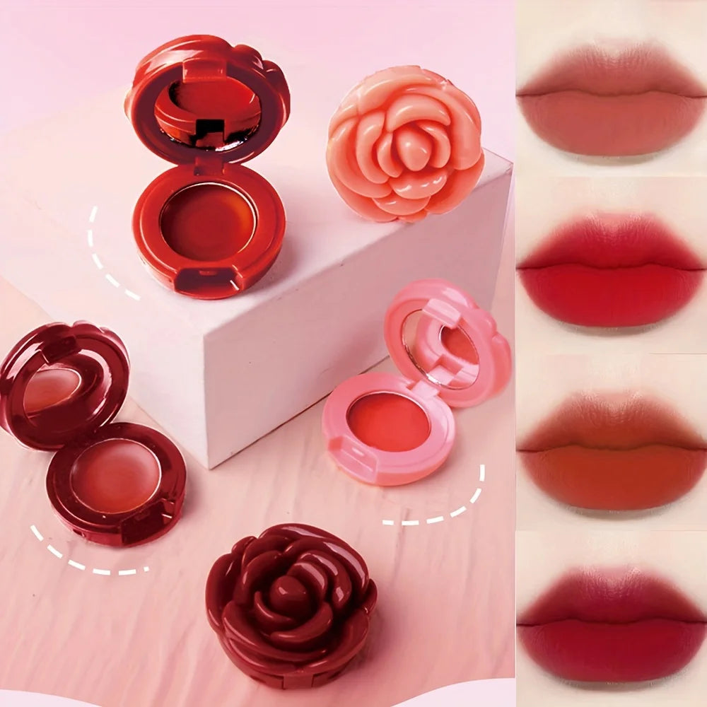 Rose-Shaped Matte Lipstick | Velvet Mousse Lip Clay 4 Shades Matte Lipstick QXL