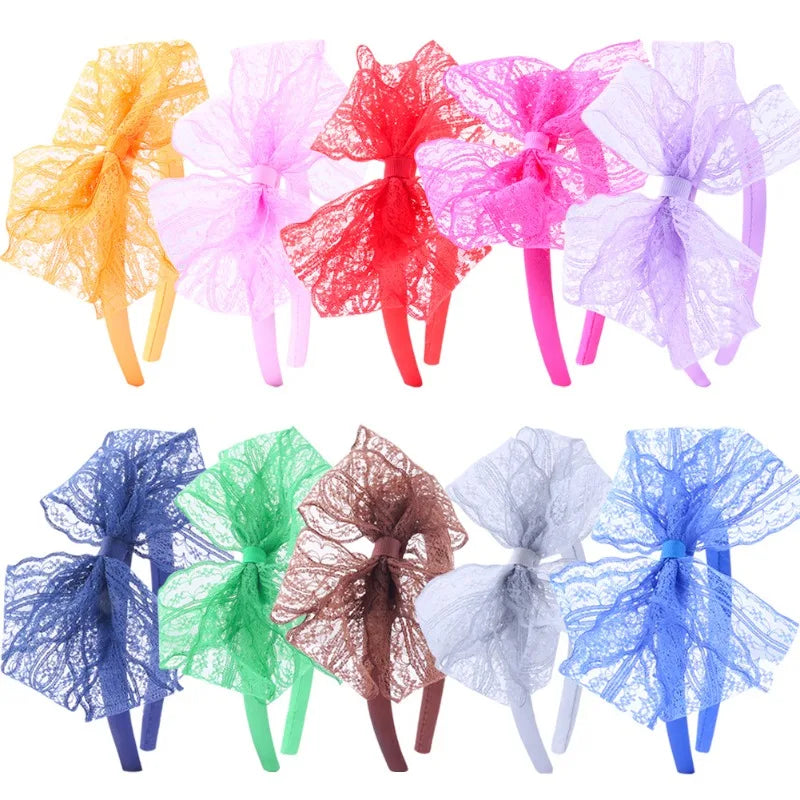 Neon Lace Bow Headband | 80s Costume Party Accessory Costume Hair Accessory QXL