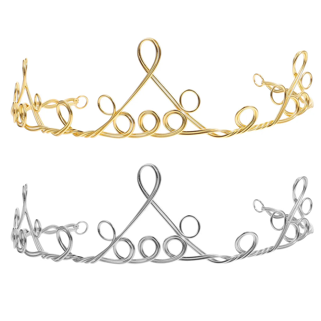 2-Pack Handwoven Zinc Alloy Crown Tiara | Wedding & Party Crown Tiara Headdress QXL