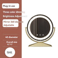 LED Lighted Round Makeup Mirror | Desktop Vanity Mirror Lighted Vanity Mirror QXL gold W40