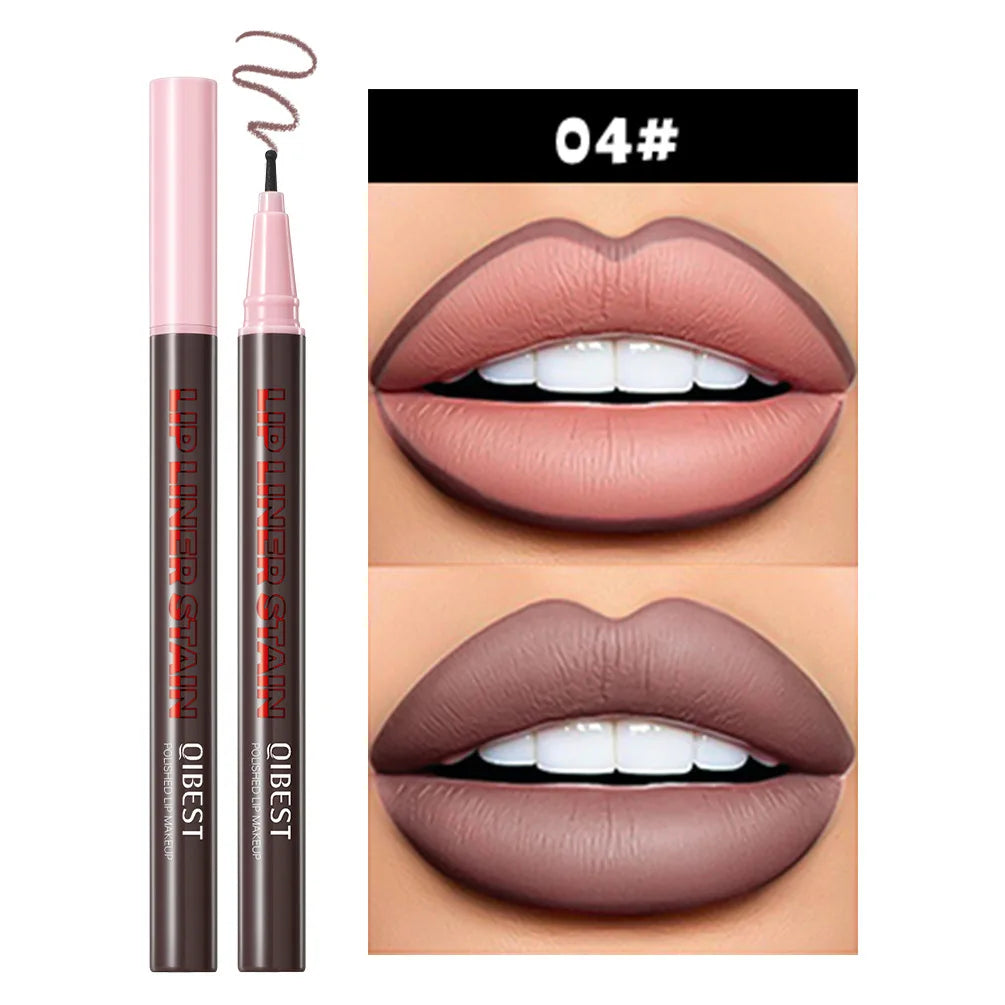 QIBEST Matte Liquid Lip Liner – Waterproof Long Lasting Pencil Liquid Lip Liner QXL 4