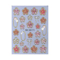 3D Embossed Nail Stickers | French Floral Gold Petal Decals Nail Art Stickers QXL C