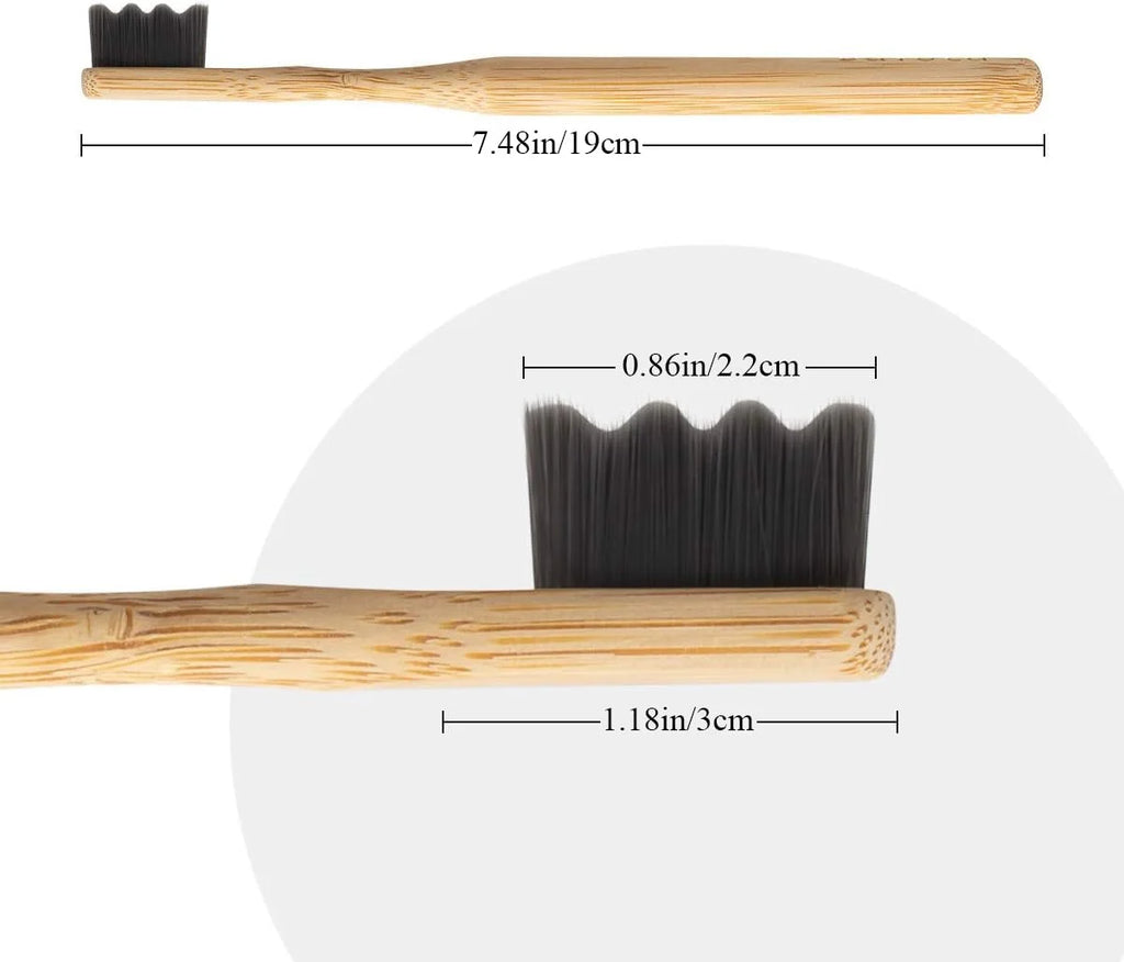 4-Pack Biodegradable Bamboo Toothbrush | 20,000 Soft Bristles Bamboo Toothbrush Set QXL