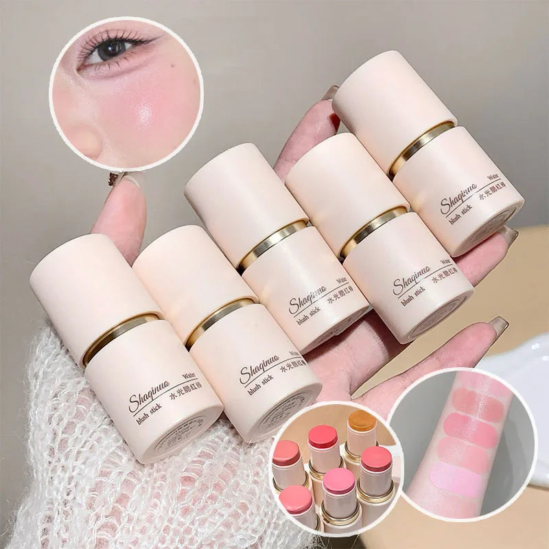 SHAQINUO Glow Blush Stick | Korean Glass Skin Luxe Finish Cream Blush Stick QXL