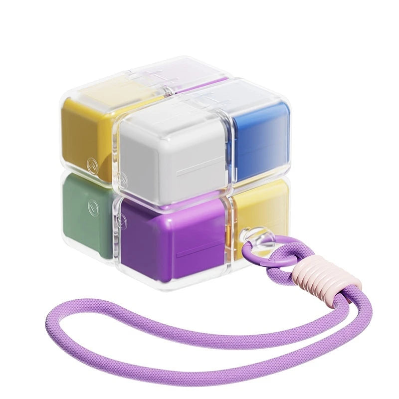 8-Grid Folding Pill Box | Portable Moisture-Proof Organizer Pill Organizer Box QXL Multicolored