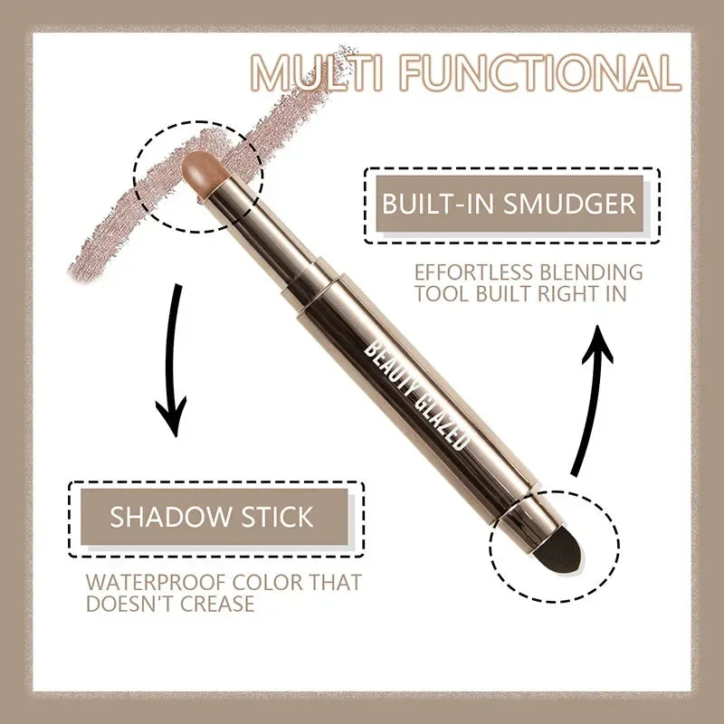 Beauty Glazed 10-Color Double-Ended Shimmer Eyeshadow Stick Eyeshadow Stick QXL