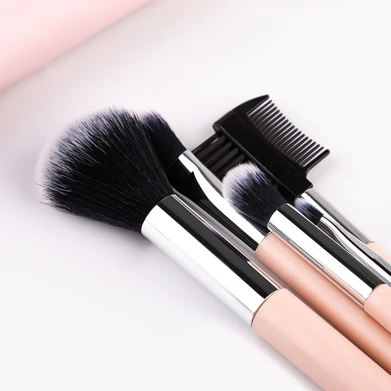 ZOREYA 7-Piece Travel Makeup Brush Set with PU Bag Travel Makeup Brush Set QXL