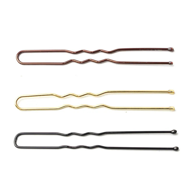 50-Pack U-Shaped Metal Bobby Pins | Wavy Hair Clips & Barrettes Hair Bobby Pins QXL