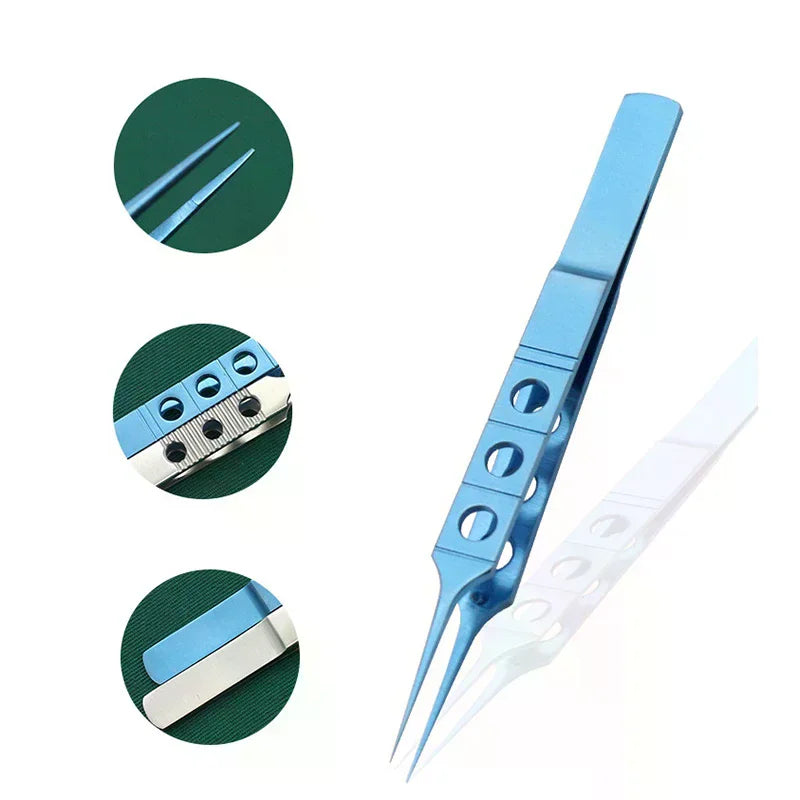 Toothed Precision Tweezers | Titanium & Steel Eyelid Tool Precision Eyelid Tweezers QXL