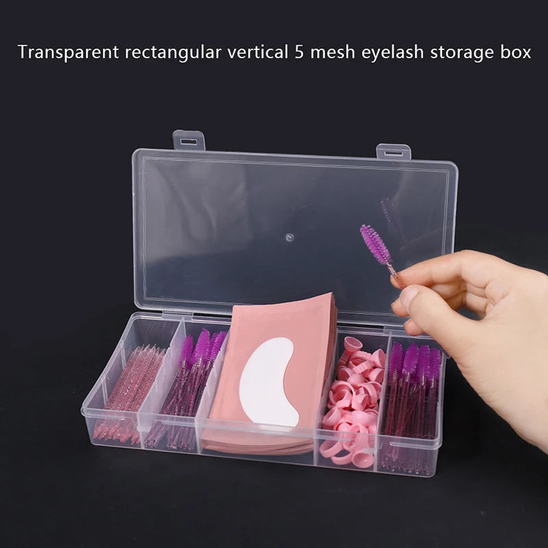 5-Compartment Portable Storage Box | Lash & Tattoo Organizer Supply Storage Box QXL