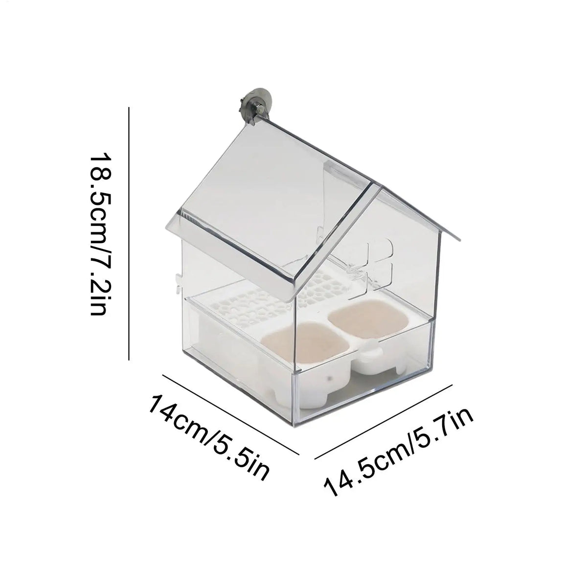 Decorative Bird Feeder House with Bath Tub & Food Dish Bird Feeder House QXL