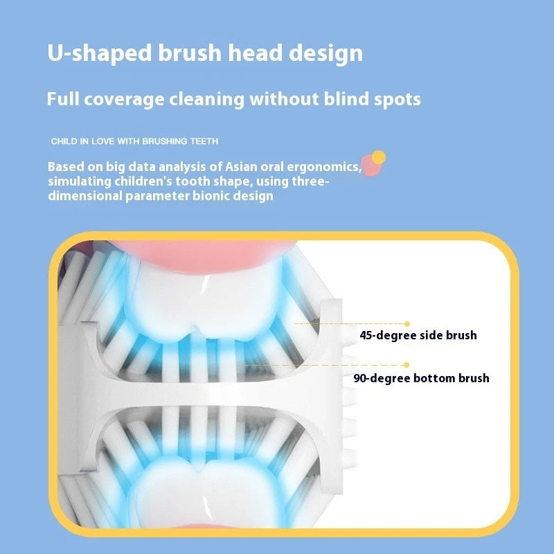 Kids U-Shaped Sonic Electric Toothbrush | Ages 2–6, Rechargeable Kids Electric Toothbrush QXL