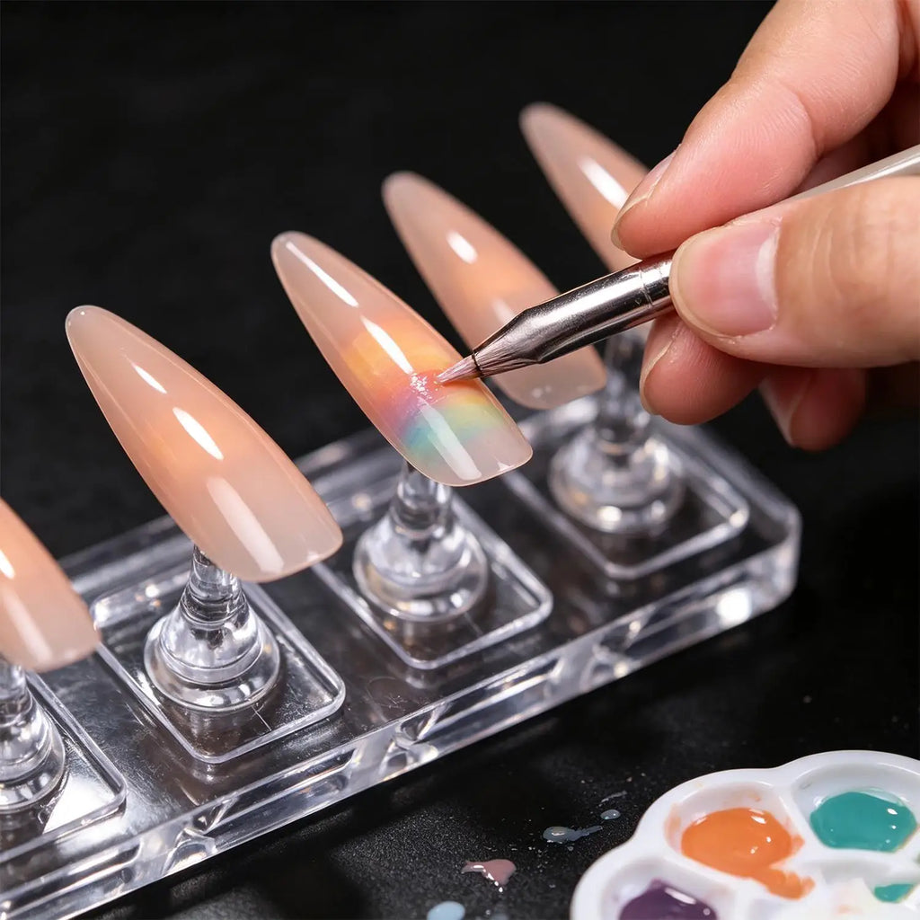 Acrylic Non-Magnetic Nail Practice Stand | Tips Holder Nail Art Practice Stand QXL