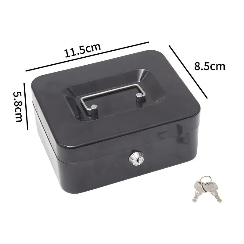 Portable Piggy Bank & Coin Box with Key Lock | Carbon Steel Lockable Coin Box QXL