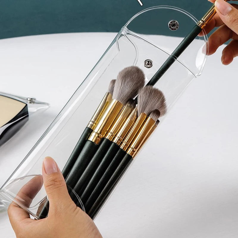 PVC Transparent Makeup Brush Bag | Travel Organizer Pouch Makeup Brush Bag QXL