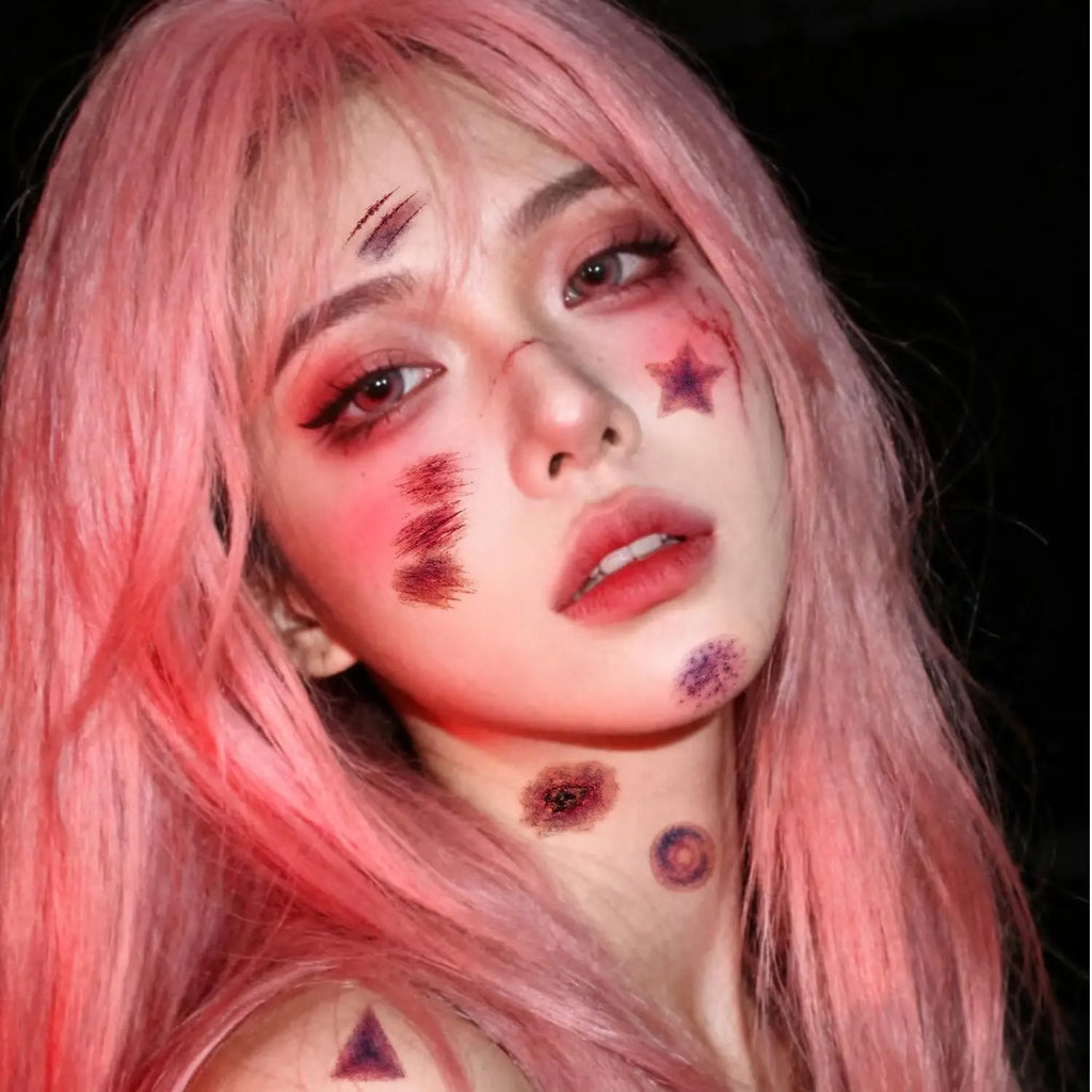 3D Realistic Scar Temporary Tattoo Stickers – 10 Sheets Temporary Tattoo Stickers QXL