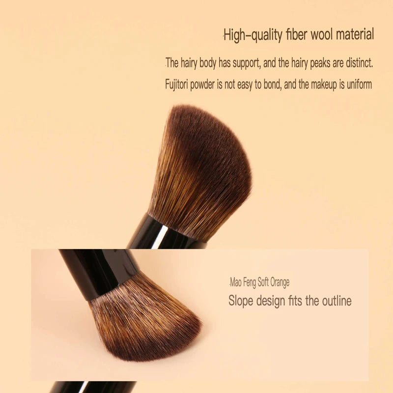 B65S Small Angled Blush Brush | Soft Wool Fiber & Wood Handle Angled Blush Brush QXL