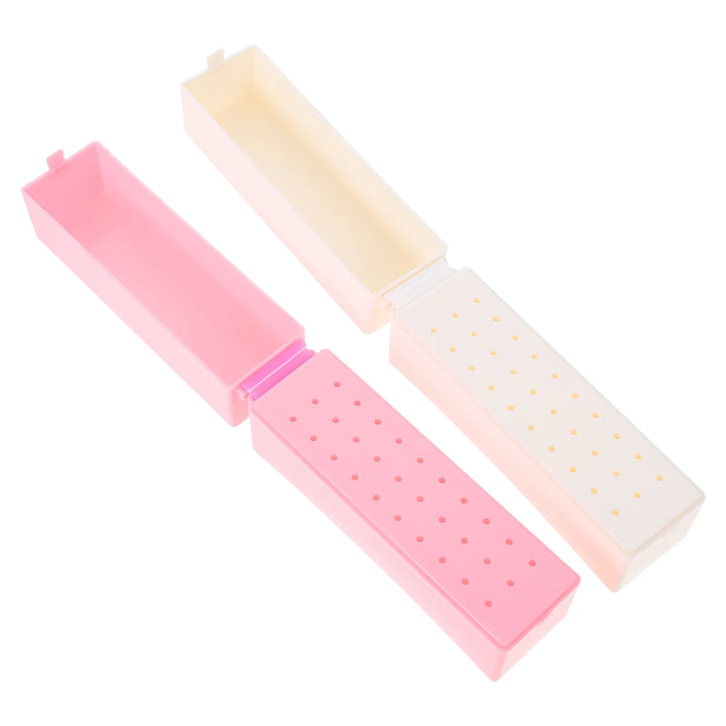 2-Pack Nail Drill Bit Storage Box | Manicure Organizer Case Nail Bit Organizer QXL