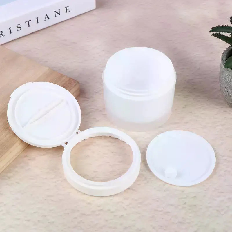 Refillable Cosmetic Jar 50/120g | Flip Lid + Spoon or Tweezers Cosmetic Storage Jar QXL