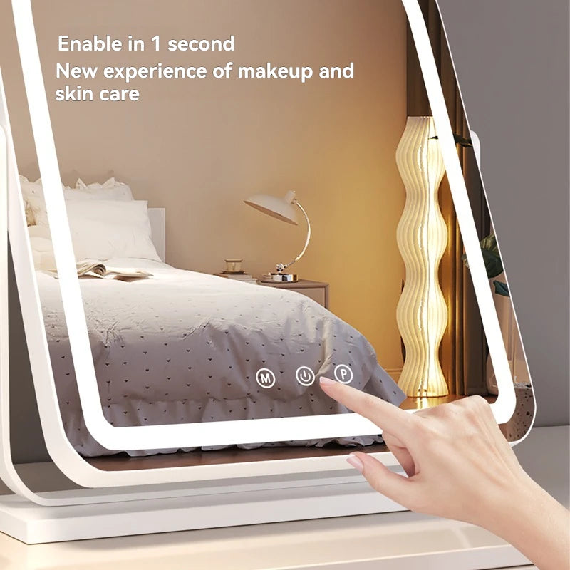 Large Desktop LED Makeup Mirror with Fill Light | Vanity LED Vanity Mirror QXL