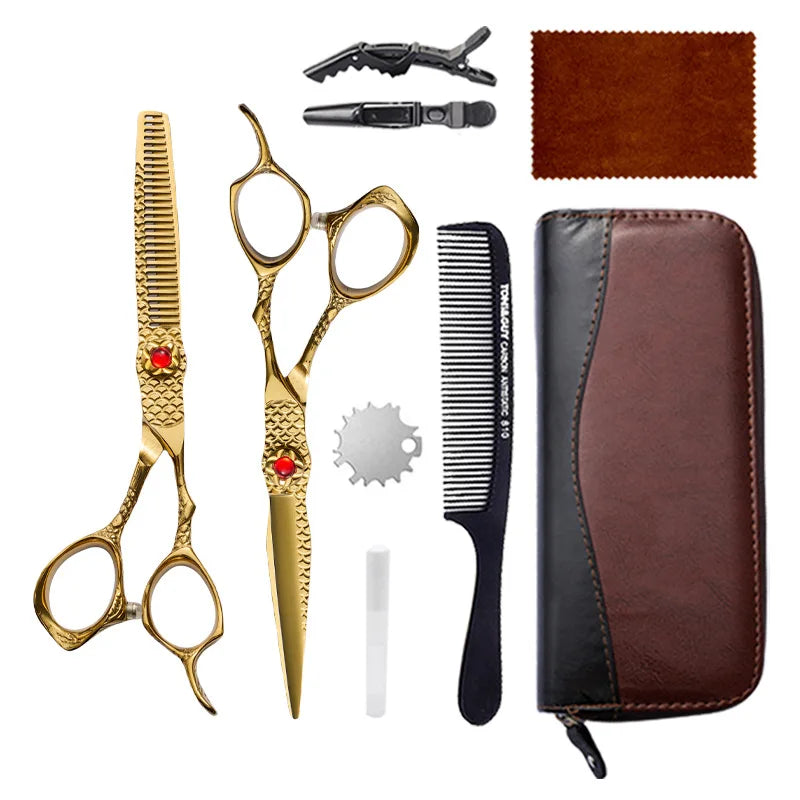 6-Inch Professional Thinning Shears | 9CR13 Steel Barber Set Thinning Shears QXL