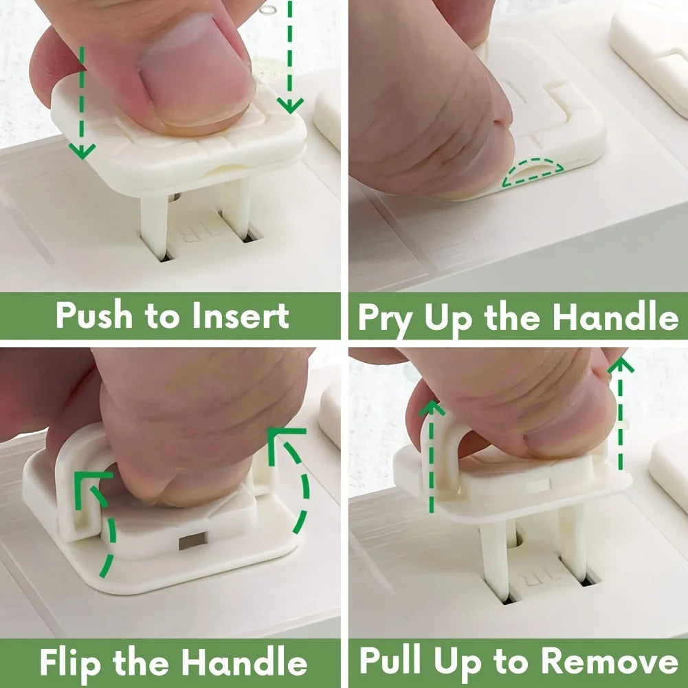 10-Pack Baby Outlet Plug Covers | US 3-Prong Socket Guards Baby Safety Covers QXL