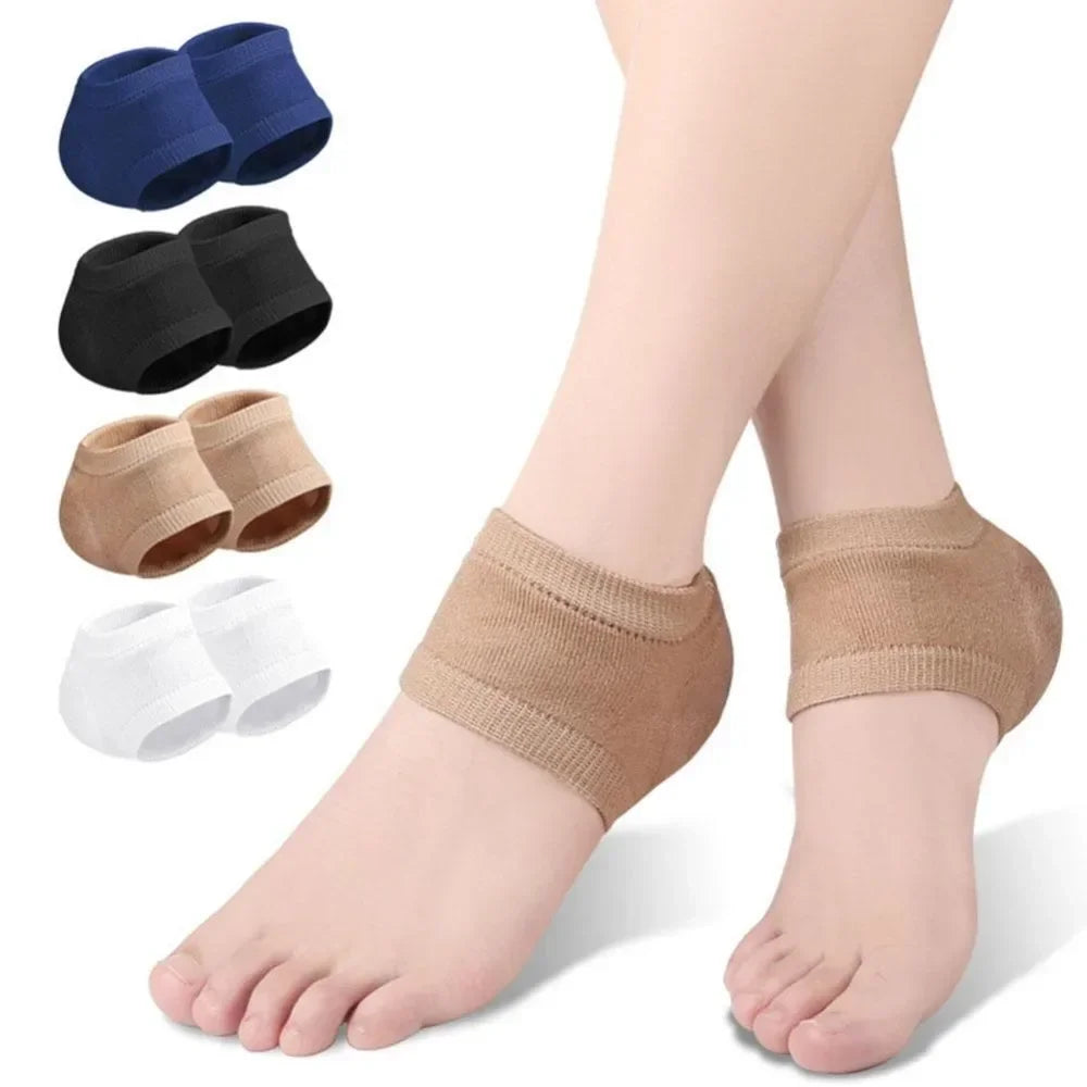 Gel Heel Protector Socks | Silicone Cushion Pads – 1 Pair Gel Heel Protector QXL
