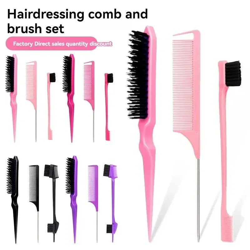 3-Piece Hair Comb Set | Sharp-Tail, Three-Row & Steel Needle Hair Comb Set QXL