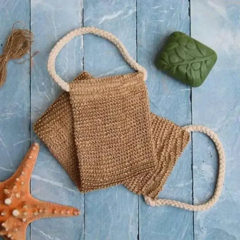 Ramie Jute Exfoliating Back Scrubber & Bath Gloves Set Bath Exfoliating Scrubber QXL