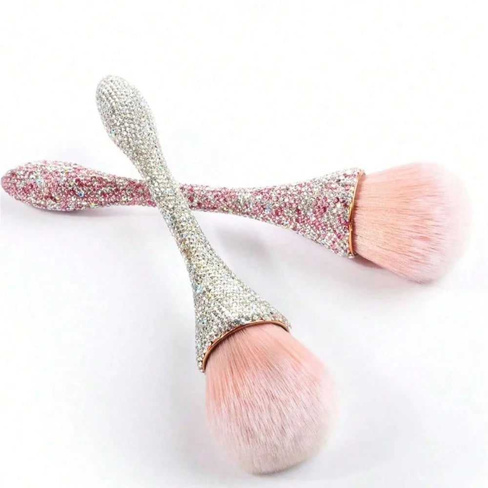 Rhinestone Foundation Brush – Flat Arched Powder Makeup Tool Foundation Makeup Brush QXL