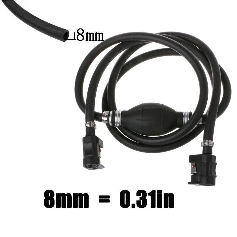1.9m Outboard Fuel Line Kit 6mm/8mm Hose & Primer Bulb Marine Fuel Line Kit QXL 8mm