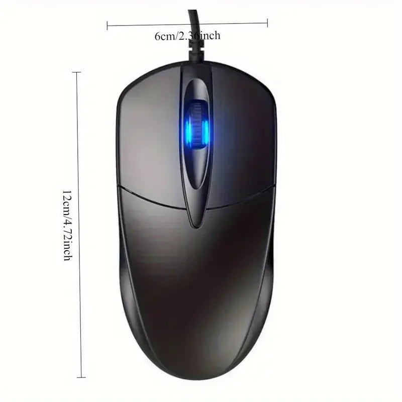 YITHOR USB Wired Optical Mouse 1200 DPI + Keyboard Brush Wired Optical Mouse QXL