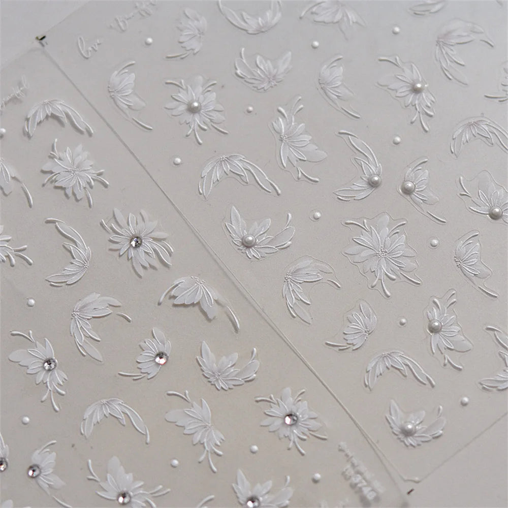 5D Kawaii Dahlia Flower Nail Art Stickers | Self-Adhesive Decals Nail Art Stickers QXL