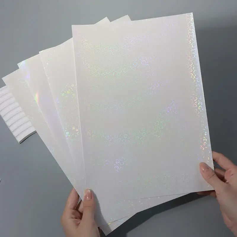 A4 Holographic Lamination Film 5-Pack | Self-Adhesive Stickers Holographic Craft Film QXL