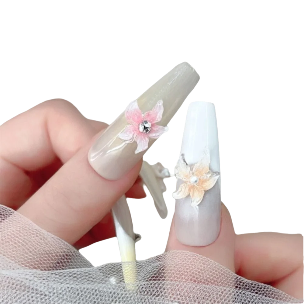 30-Pack 3D Lily Flower Nail Charms | Acrylic DIY Stickers Nail Art Charms QXL