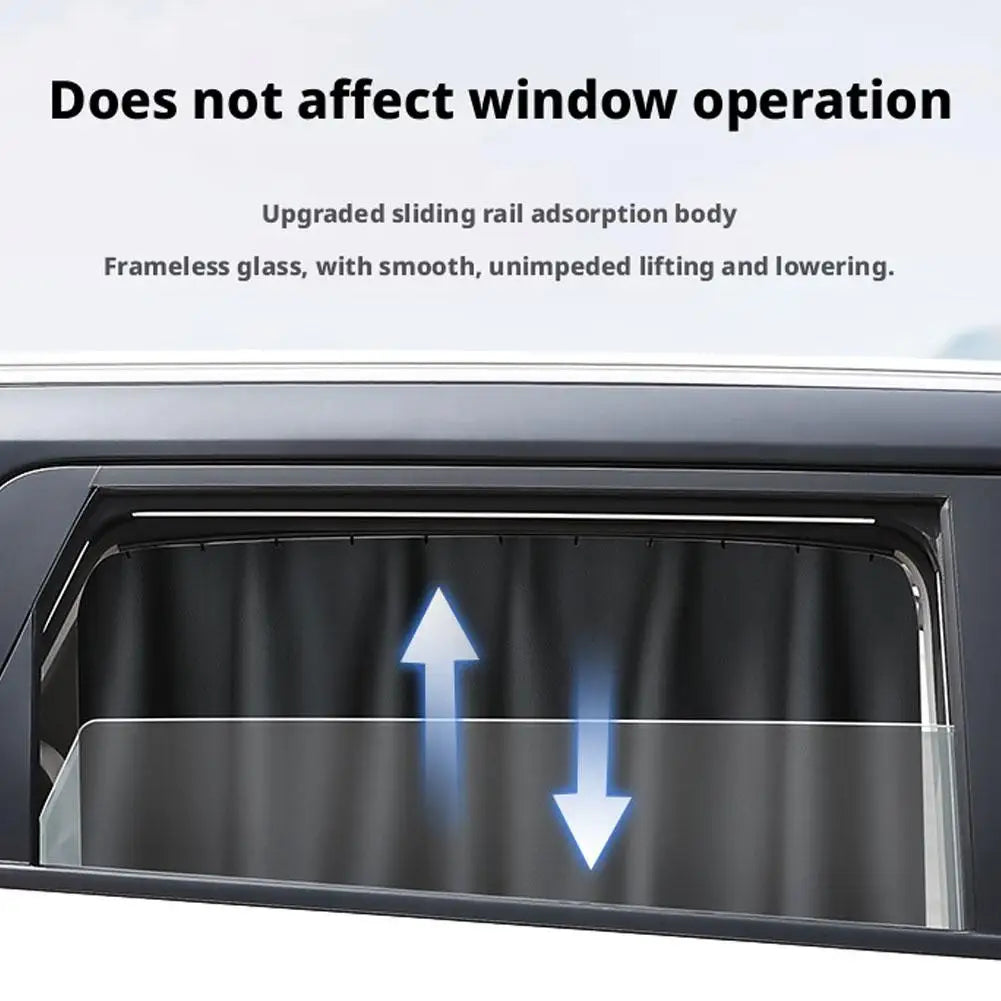 Magnetic Car Window Sun Shade Curtain | UPF50+ Blackout Privacy Car Sun Shade Curtain QXL