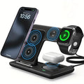 3-in-1 Foldable Wireless Charging Station for iPhone & iWatch Wireless Charging Station QXL black