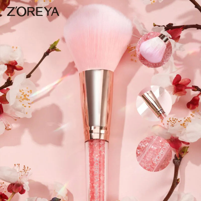 ZOREYA 10-Piece Pink Diamond Makeup Brush Set & PU Bag Makeup Brush Set QXL