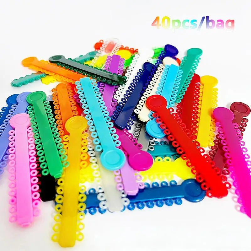 1040-Piece Colourful Orthodontic Elastic Tie Bands for Braces Orthodontic Elastic Ties QXL