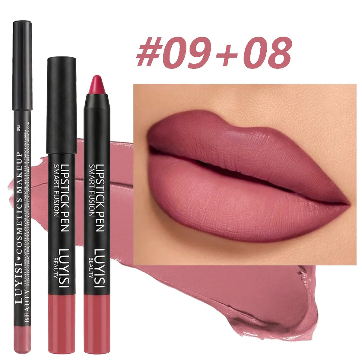 Velvet Lip Set – Matte Lip Liner & Waterproof Lipstick Pencil 2pc Lip Liner & Lipstick Set QXL 0908