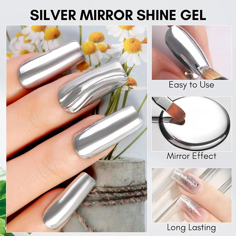VERONNI Metallic Gel Nail Polish 5ml | Gold Silver Rose Gold Gel Nail Polish QXL
