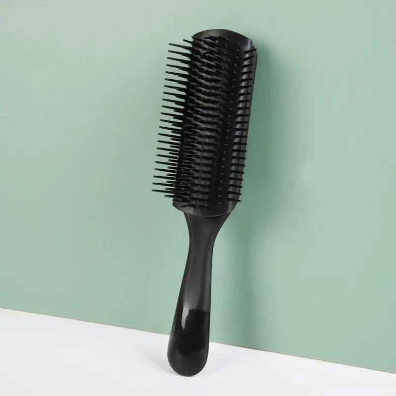 9-Row Curly Hair Massage Comb | Men & Women Styling Tool Hair Styling Comb QXL black