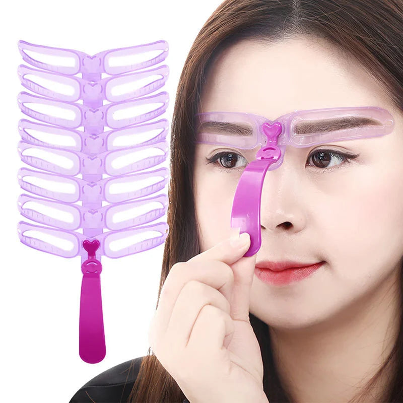 8-Piece Reusable Eyebrow Stencil Set | 8 Brow Shaping Templates Eyebrow Stencil Set QXL