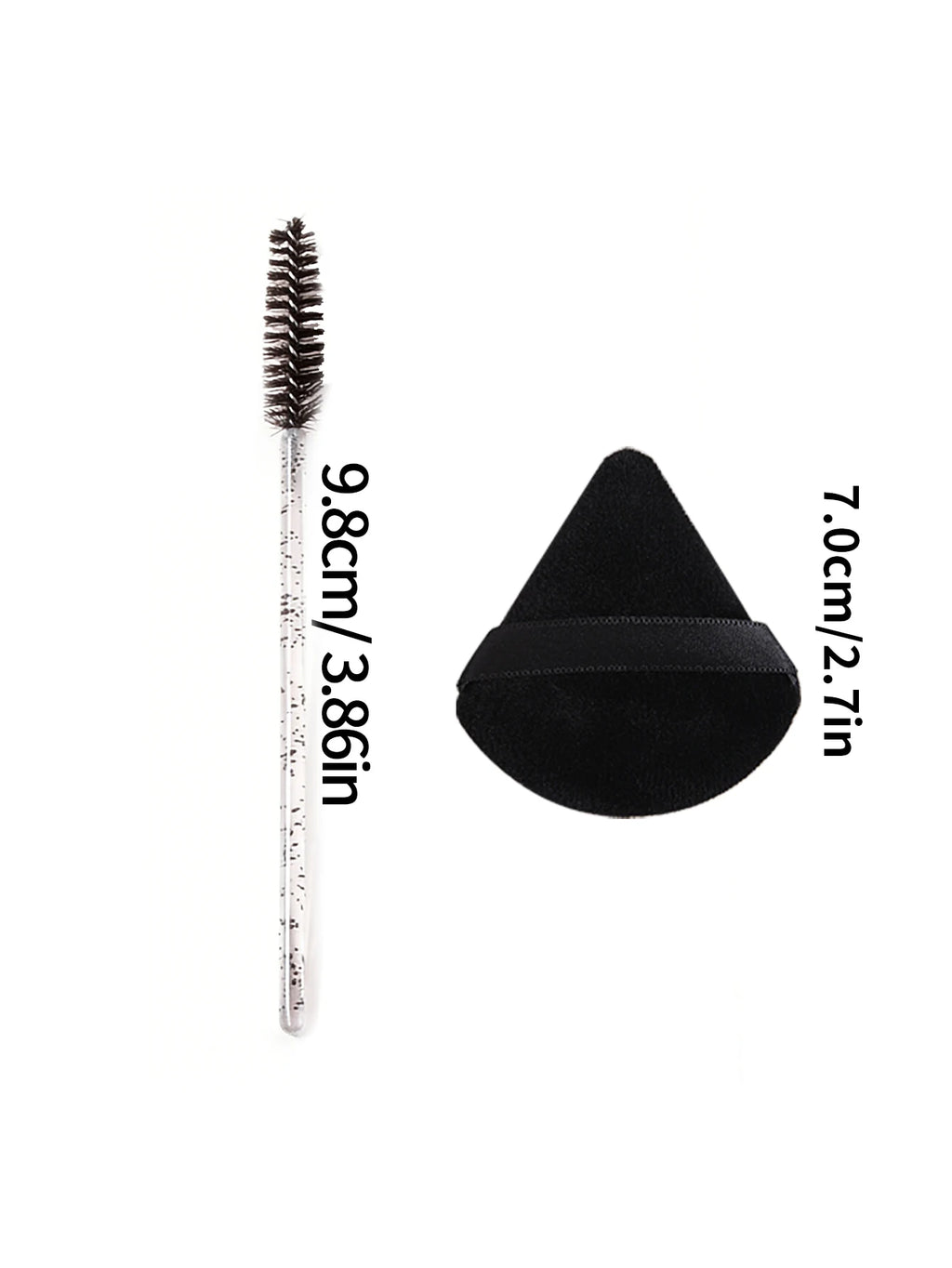 102-Pc Eyelash Spoolies & Triangle Powder Puffs Set | KOSSHOW Makeup Applicator Set QXL