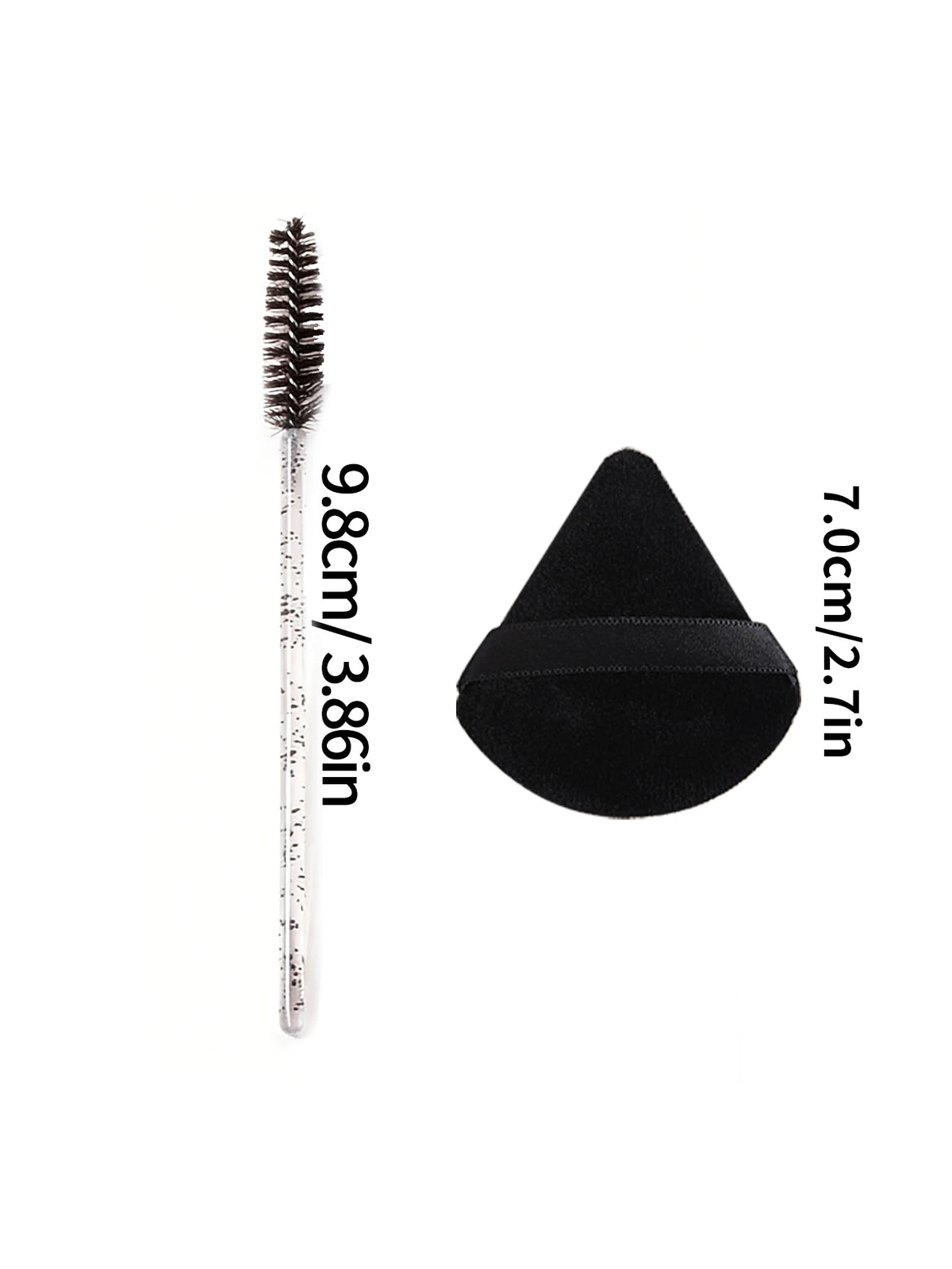 102-Pc Eyelash Spoolies & Triangle Powder Puffs Set | KOSSHOW Makeup Applicator Set QXL