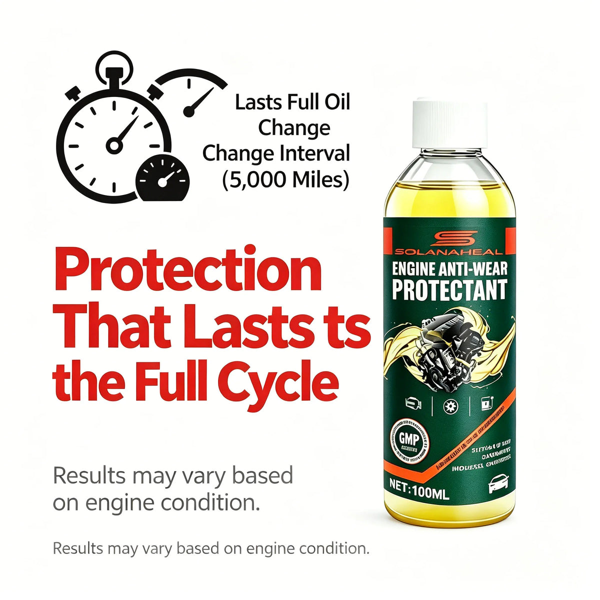 Engine Anti-Wear Protectant 100ml | Reduce Friction & Extend Life Engine Oil Additive QXL