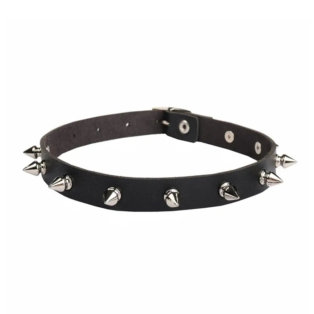 Punk Gothic Studded PU Leather Choker Necklace | Unisex Choker Necklace QXL 1pc