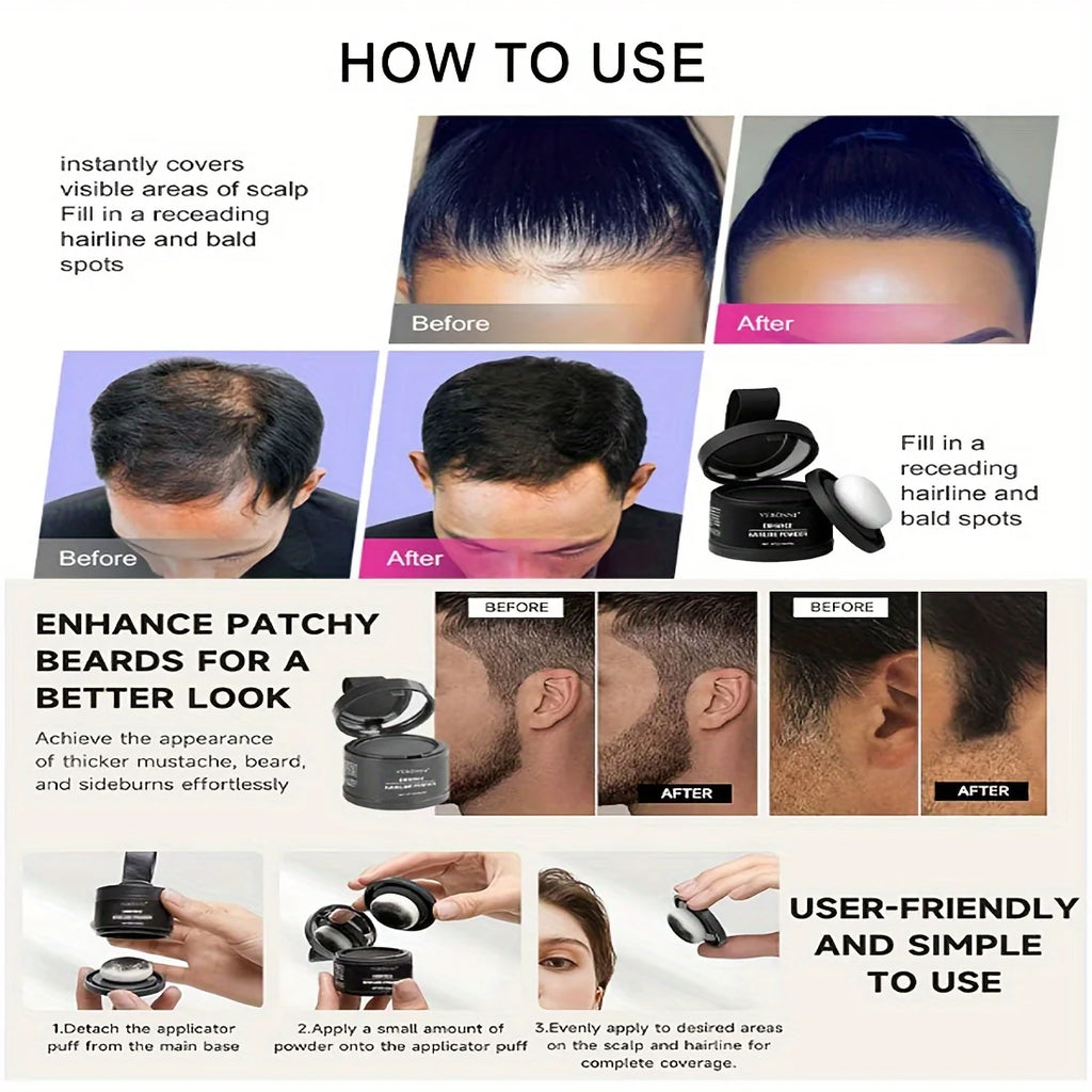 3-in-1 Hairline, Eyebrow & Contour Powder Set + Brush Eyebrow & Contour Powder QXL