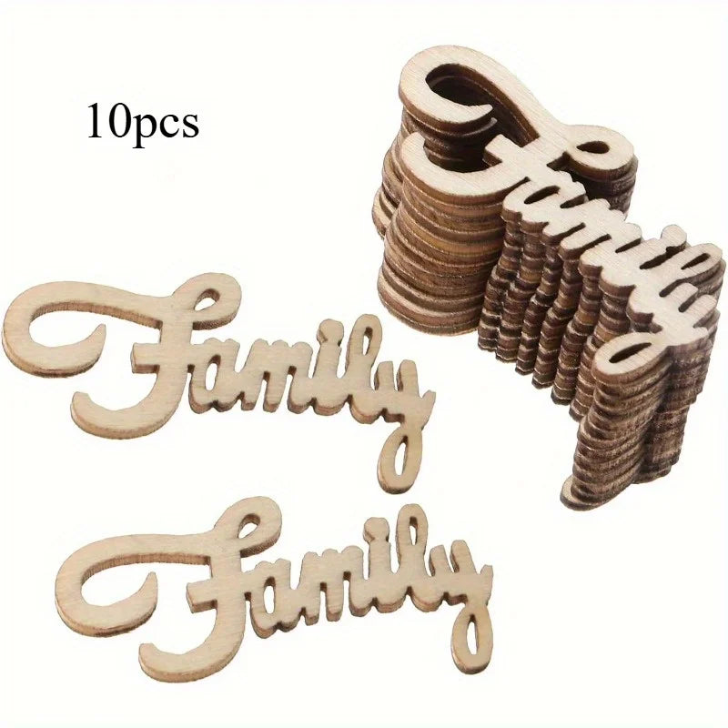 Unfinished Wood "Family" Craft Circles | DIY Painting & Decor Wood Craft Circles QXL 10pcs